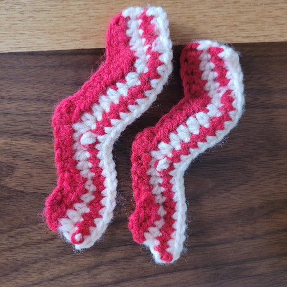 Crochet Breakfast Toy Play Food 3D BACON WAFFLES FRIED EGG - Picture 2 of 7